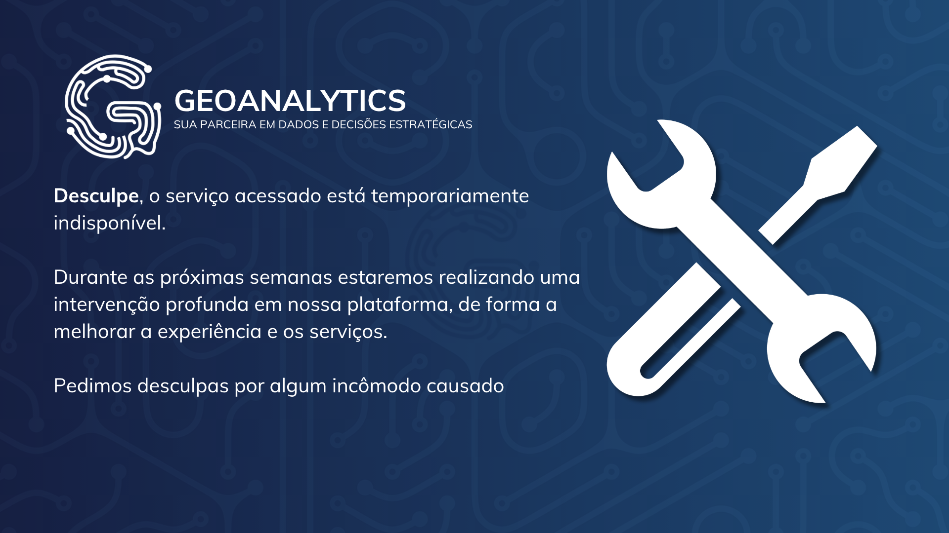 Plataforma em manutencao
